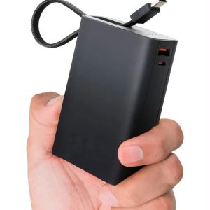 MiniCharge 20 – 20,000mAh Mini Power Bank with Built-in Type-C Cable, 22.5W Fast Charging & PD Output