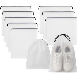 Travel Shoe Bags – 10 Pack | Large Drawstring Shoe Storage Bags | Dustproof & Portable Shoe Organizer for Men & Women